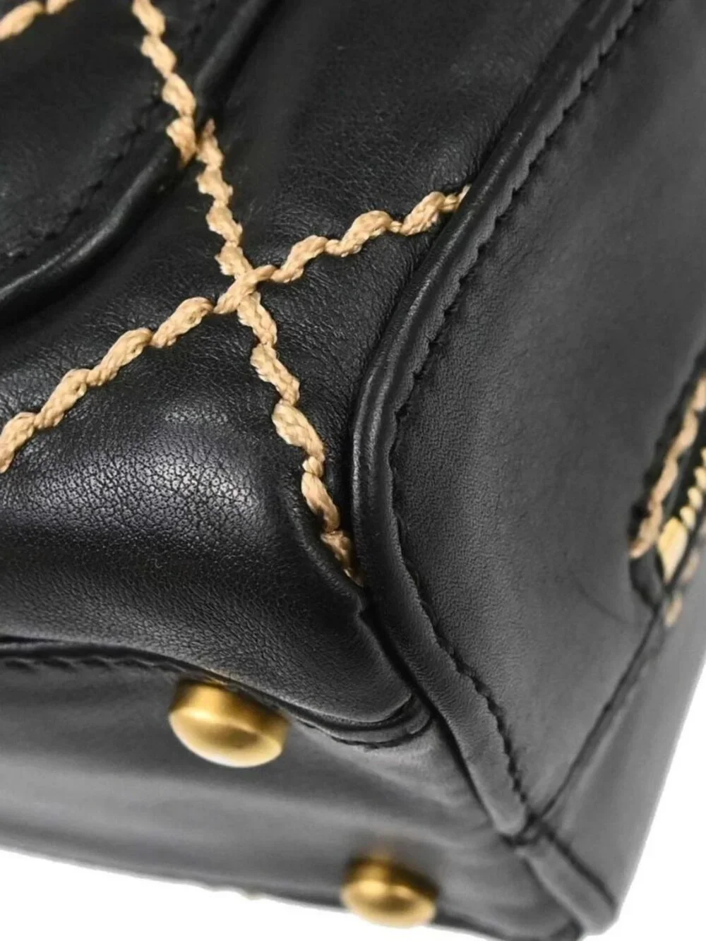 Chanel Black Calfskin Wild Stitch Handbag 188844
